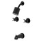 Kingston Brass Tub and Shower Faucet, Matte Black, Wall Mount KBX8140ZX - alternate 1